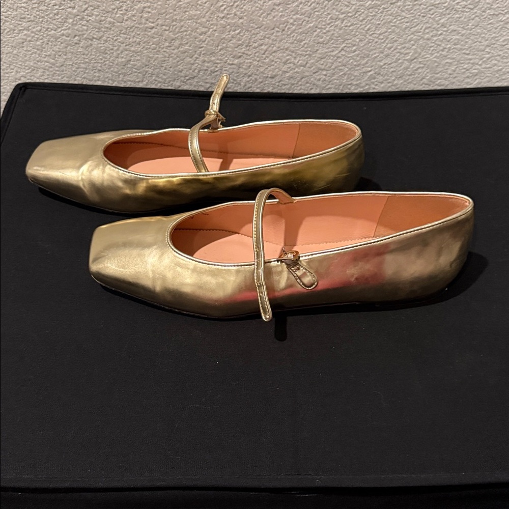 J. Crew Women's Anya Mary Jane flats in metallic - Picture 4 of 14